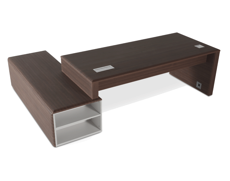 Mesa despacho serie Skala con pata metálica.